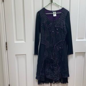 Purple and Black Simon Chang Dress